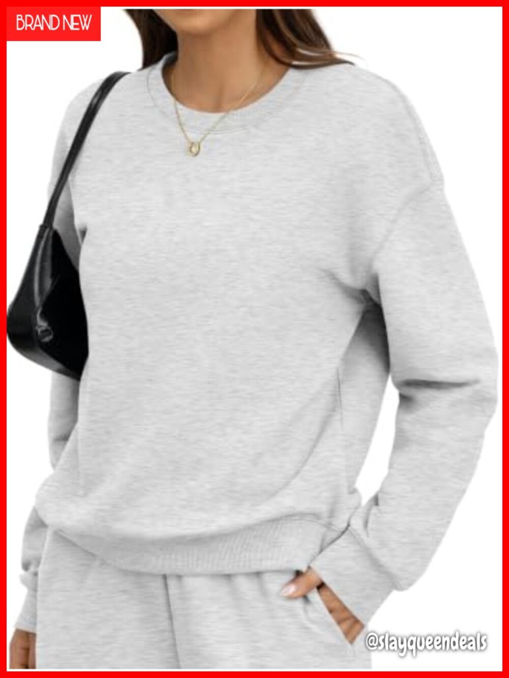Womens Fleece Crewneck Sweatshirt Long Sleeve Pullover